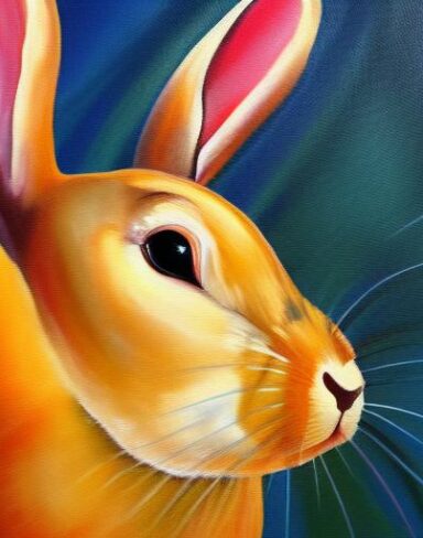 A painting of a rabbit