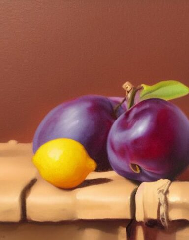 A painting of plum