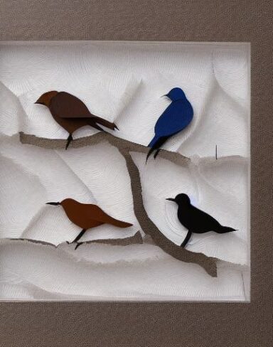 A paper cut of the birds