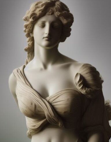 A statue of one pretty female