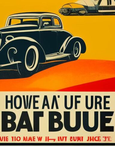 A vintage poster advertising a vehicle