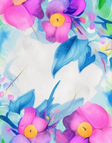 A watercolor drawing of vivid flowers on a white background inspired by Esteban Vicente