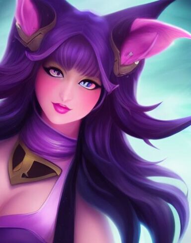 A woman with Ahri face