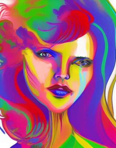 Color painting of a woman