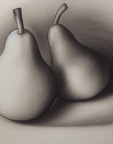 Drawing of a pear and an apple