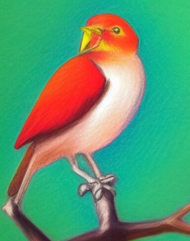 One bird sitting on top of a branch of the tree