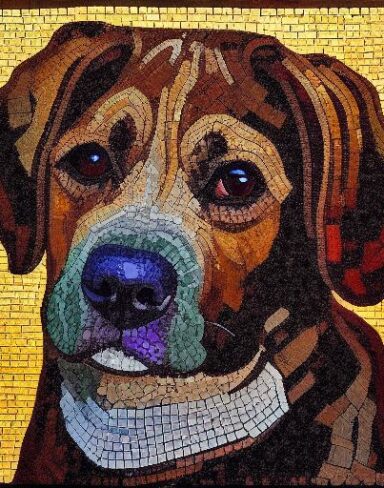 One mosaic of a dog