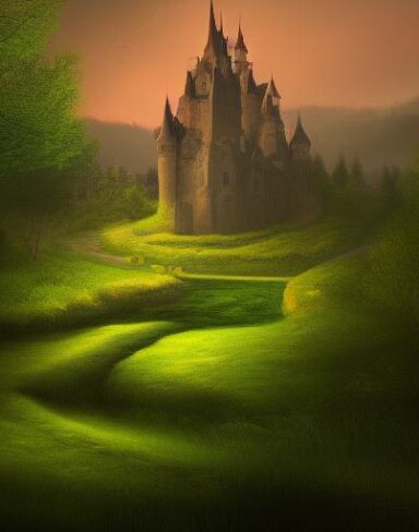 Spring landscape art