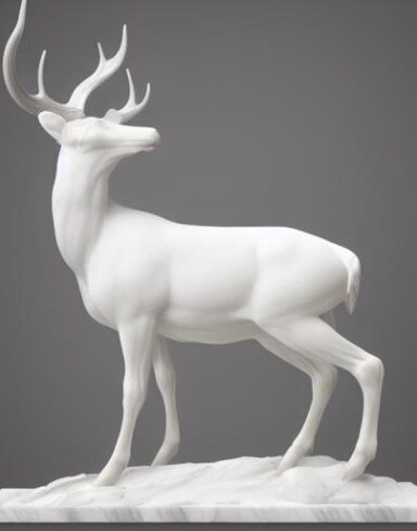 The white statue of a deer