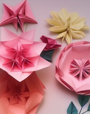 Various sizes paper flowers