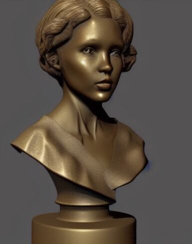 A bronze bust of one young lady
