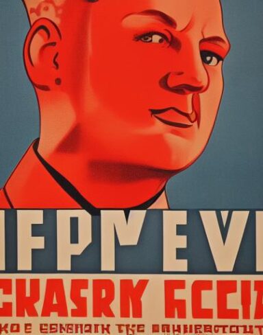 A communist propaganda poster of man