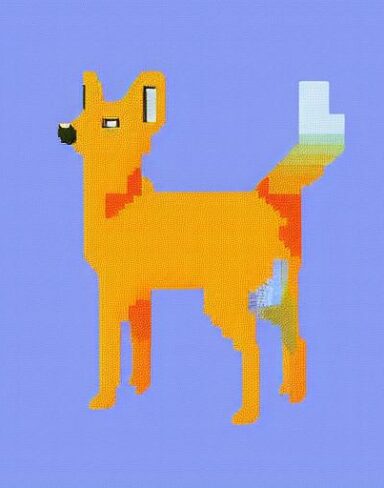 A deer in front of a blue background