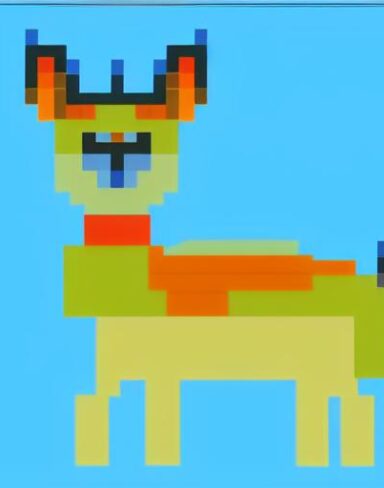 A deer with a blue background