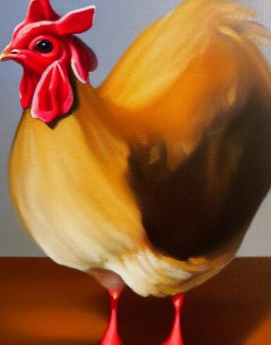 A hen painting