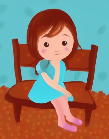 A little girl sitting on a chair