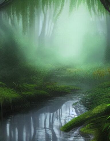 A stream running through the forest