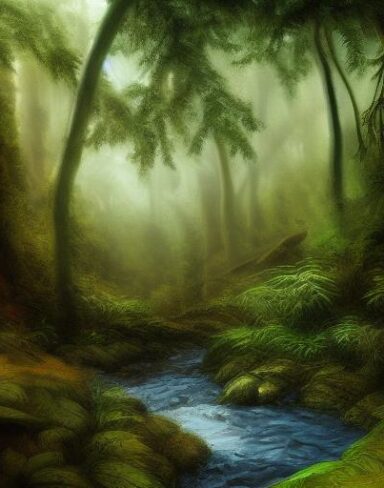 A stream running through the forest