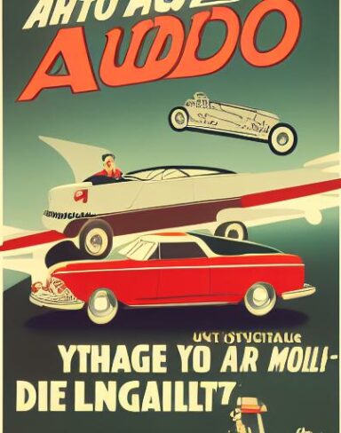 A vintage poster advertising auto-mobile