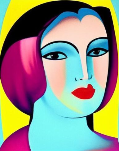 Art deco poster with a woman face