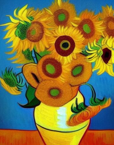 Art painting of sunflowers