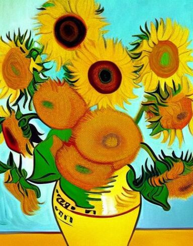 Art painting of sunflowers