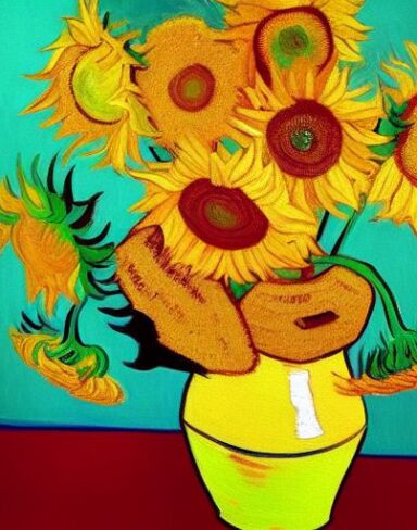 Art painting of sunflowers