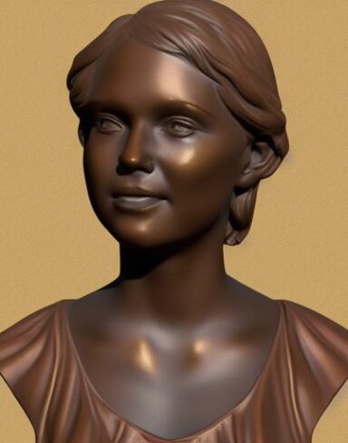 Bronze bust of young lady