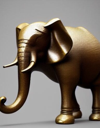 Bronze elephant statue