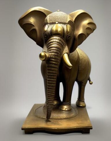 Bronze elephant statue
