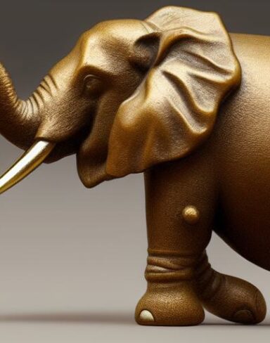 Bronze elephant statue