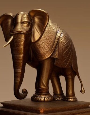 Bronze elephant statue