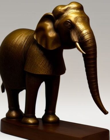 Bronze elephant statue