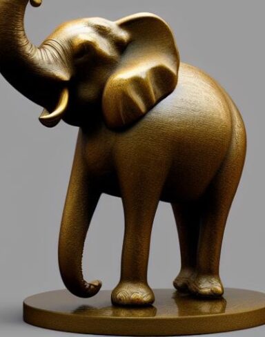 Bronze elephant statue