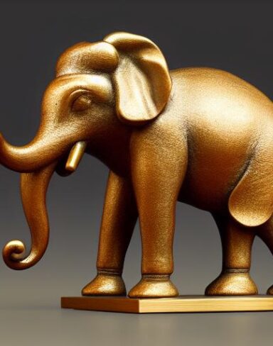 Bronze elephant statue