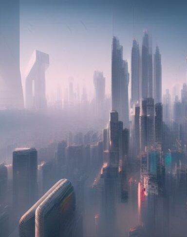 City filled with lots of tall buildings and citizens