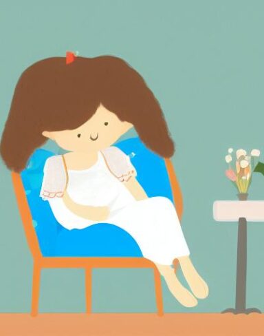 Girl sitting on a chair