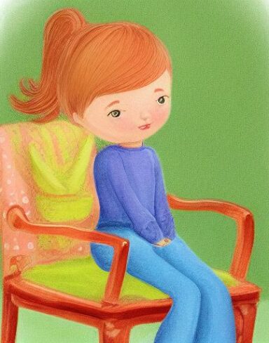 Girl sitting on a chair