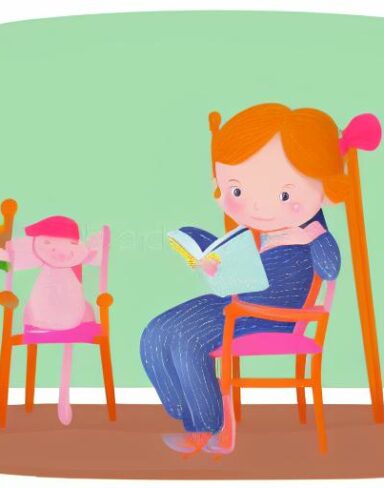 Girl sitting on a chair