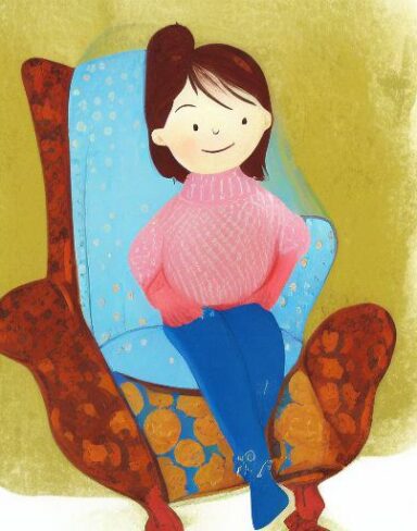 Girl sitting on a chair