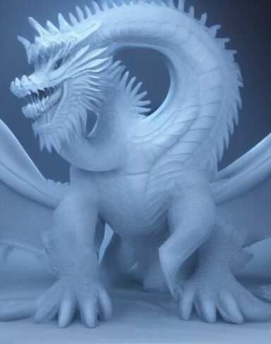 Ice sculpture of a dragon