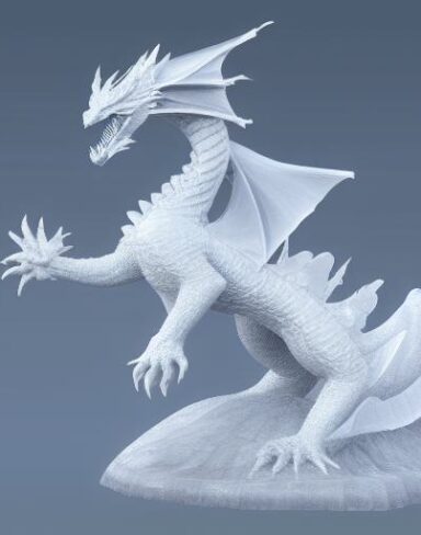 Ice sculpture of a ice dragon