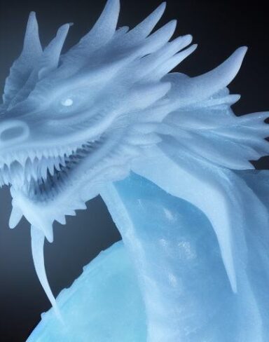 Ice sculpture of dragon