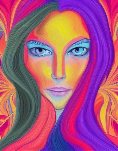 Painting of a woman with long hair