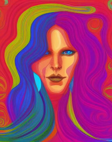 Painting of a woman with long hair