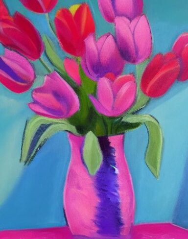 Pink flowers in a vase