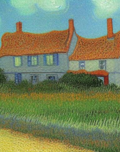 The painting of the house in the garden