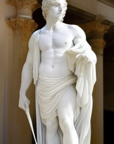 The white statue of a man