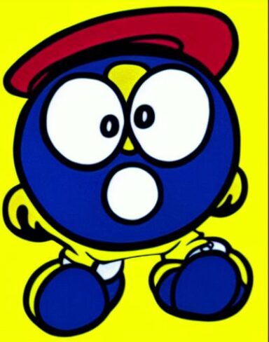 A cute cartoon character with big eyes