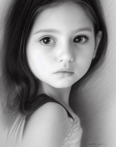 A drawing of a appealing young girl